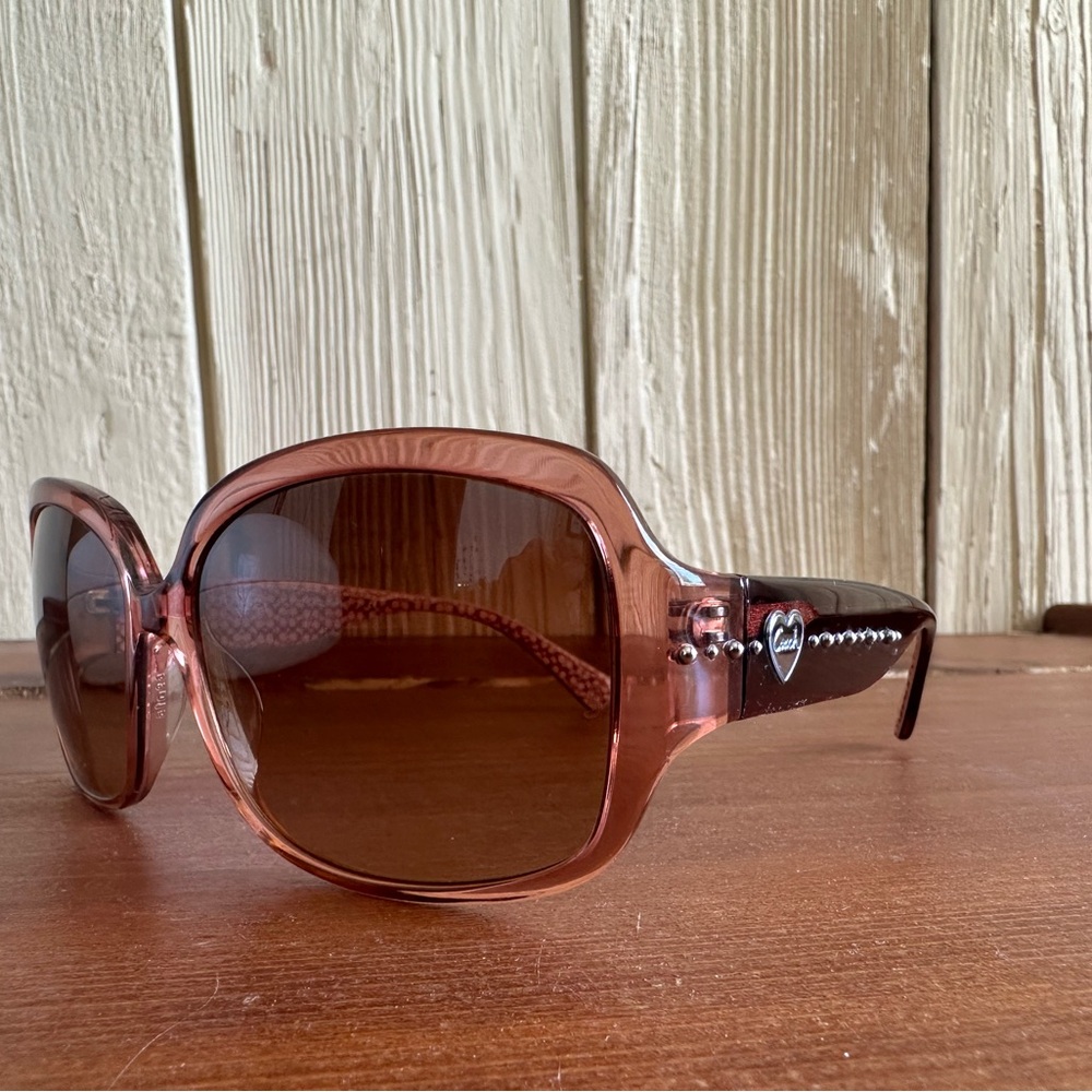 Coach Scarlet HC 8027 Blush Pink Gradient Sunglasses L902 EUC w/ Case & Cloth - Picture 6 of 12